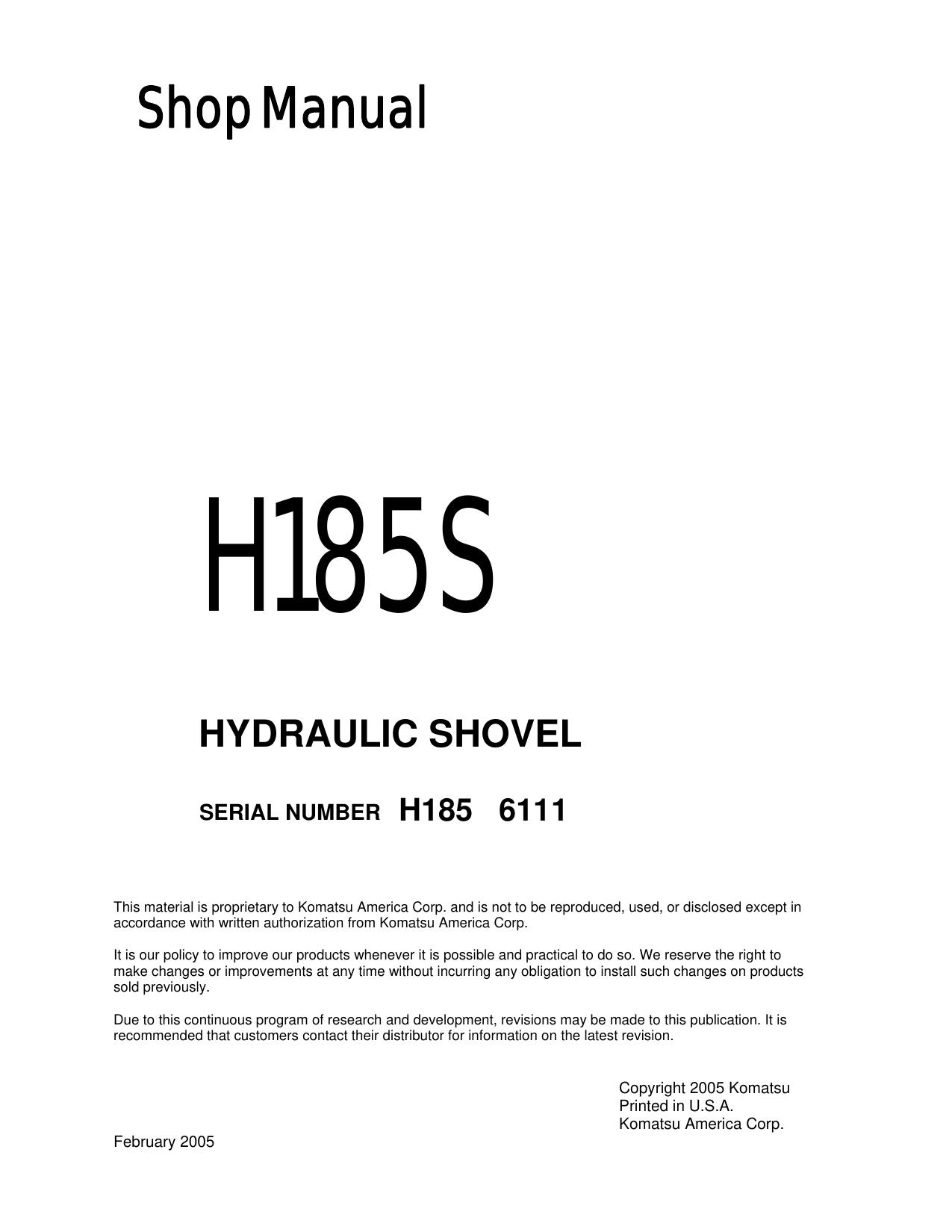 H185S Shop Manual